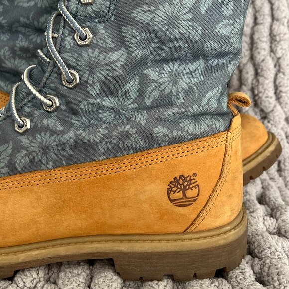 Timberland Earthkeepers Canvas Fold-Down Boots Rare Wheat Floral Size 9 - Picture 11 of 16